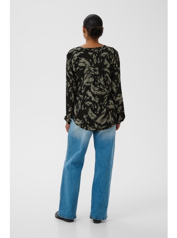 Kaffe Langarm-Bluse KApollie Regular fit in Black/Sea Spray Graphic