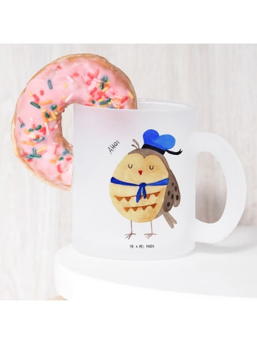 Mr. & Mrs. Panda Trinkglas Eule Matrose ohne Spruch in Transparent