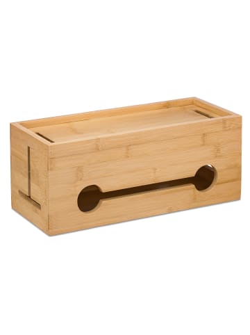 relaxdays Kabelbox in Natur - (B)34,5 x (H)14 x (T)14 cm