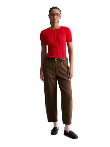 Marc O'Polo DENIM Feinstrick-Kurzarm-Pullover slim in Carmine Red