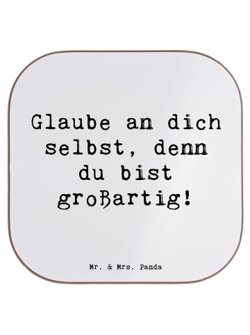 Mr. & Mrs. Panda gläseruntersetzer Spruch Selbstvertrauen stärke... in Weiß