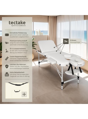 tectake Massagetisch klappbar höhenverstellbar Aluminiumgestell 61cm 5cm