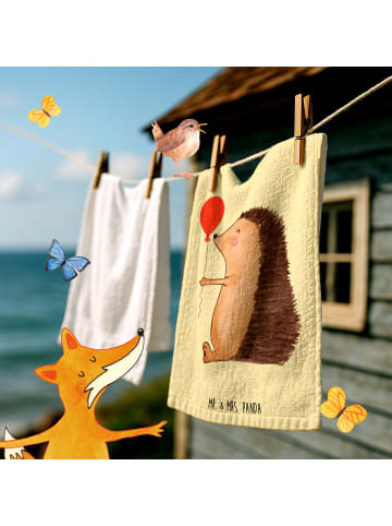 Mr. & Mrs. Panda Handtuch Igel Luftballon ohne Spruch in Gelb Pastell