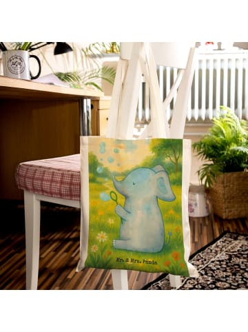 Mr. & Mrs. Panda Tasche Elefant Seifenblasen Design ohne Spruch in Weiß