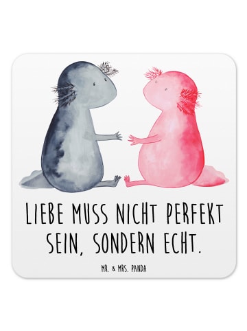 Mr. & Mrs. Panda Untersetzer Set Axolotl Liebe mit Spruch in Weiß