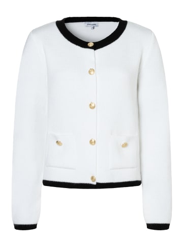 More & More elegante Strickjacke, Kontrastdetails in offwhite