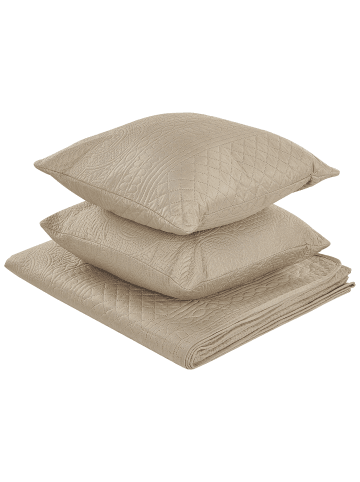Beliani 3-tlg Tagesdecke SHUSH in Grau