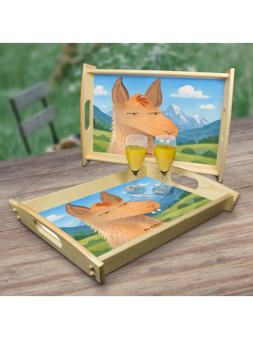 Mr. & Mrs. Panda Serviertablett Lamakopf Genervt Design ohne Spruch in Weiß