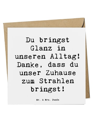 Mr. & Mrs. Panda Deluxe Karte Spruch Glanz Putzfrau mit Spruch in Weiß
