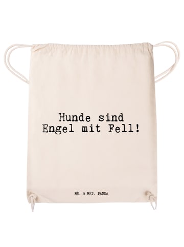 Mr. & Mrs. Panda Baumwolltasche Hunde sind Engel mit... mit Spruch in Creme