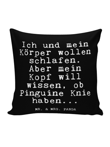 Mr. & Mrs. Panda Kissen Ich und mein Körper... mit Spruch in Schwarz