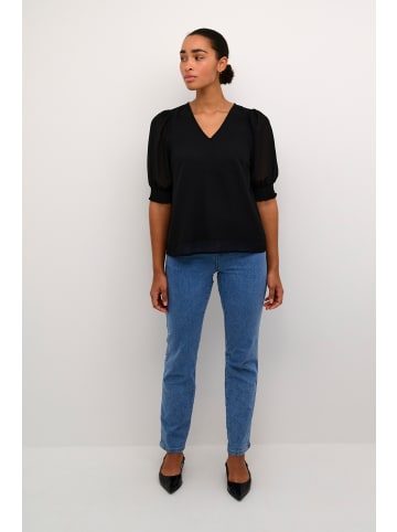Kaffe Kurzarm-Bluse KAvita Regular fit in Black Deep