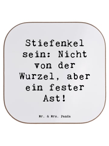 Mr. & Mrs. Panda Untersetzer Stiefenkel mit Spruch in Weiß