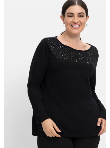 sheego Pullover in schwarz