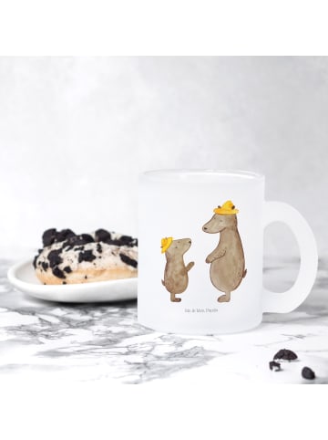 Mr. & Mrs. Panda Teeglas Bären mit Hut ohne Spruch in Transparent