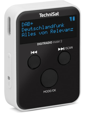 TechniSat DIGITRADIO mobil 2 Portables DAB+/FM Mini-Radio Akku Kopfhörer schwarz/weiß