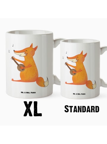 Mr. & Mrs. Panda Keramikbecher Fuchs Gitarre ohne Spruch in Weiß