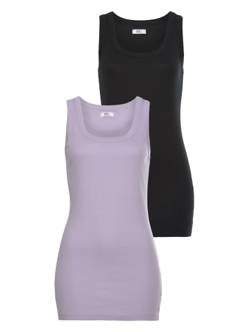 FLASHLIGHTS Tanktop in flieder, schwarz