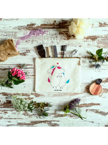 Mr. & Mrs. Panda Kosmetiktasche Einhorn Mitteilung ohne Spruch in Weiß