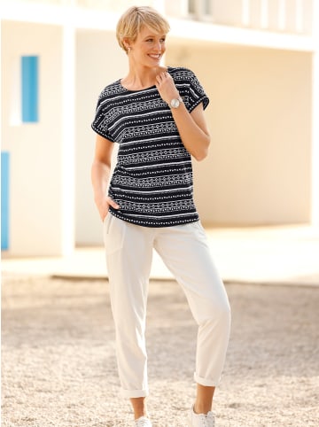 Sieh an! Kurzarm-Shirt in schwarz-ecru-bedruckt