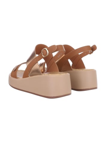 Ital-Design Sandale & Sandalette in Camel und Gold