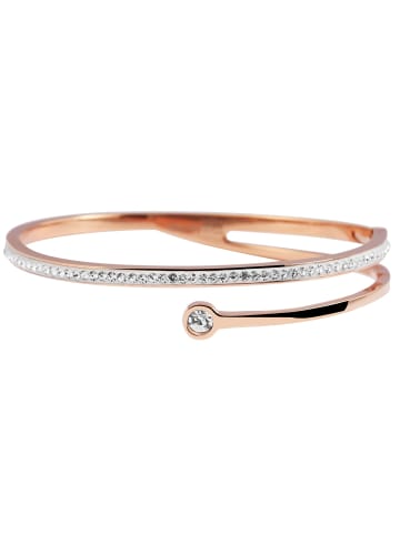 Adeliás Damen Armband aus Edelstahl mit Similisteine in rosé