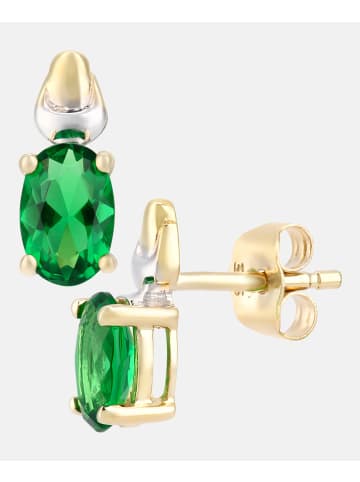 Diamant L'éternel Ohrringe aus 375 Gelbgold mit Smaragd