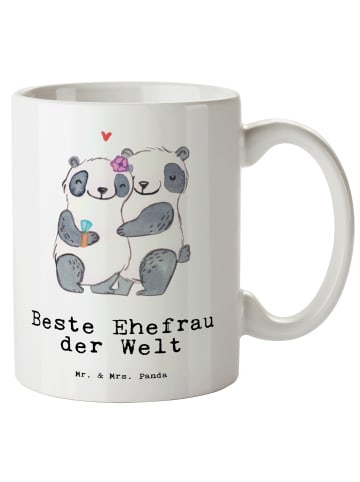 Mr. & Mrs. Panda Haferl Panda Beste Ehefrau der Welt mit Spruch in Weiß