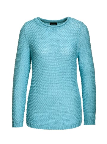 GOLDNER Pullover mit schönem Ajourmuster in aquamarin