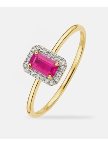Diamant L'éternel Ring, mit Rubin, 375 Gelbgold