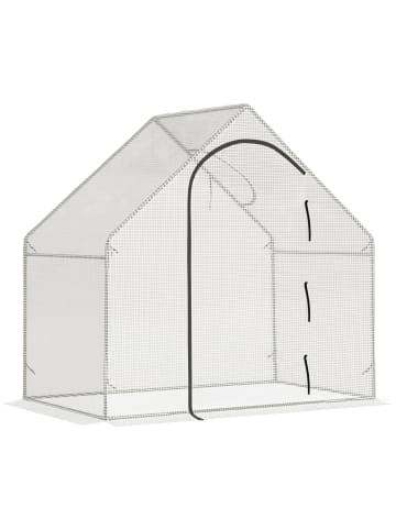 Outsunny Gewächshaus 180L x 100B x 168H cm Weiß