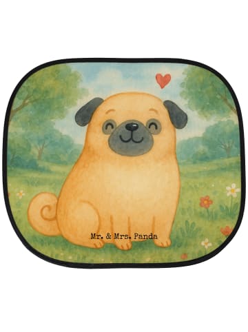 Mr. & Mrs. Panda Sonnenblende Auto Mops Design ohne Spruch in Weiß