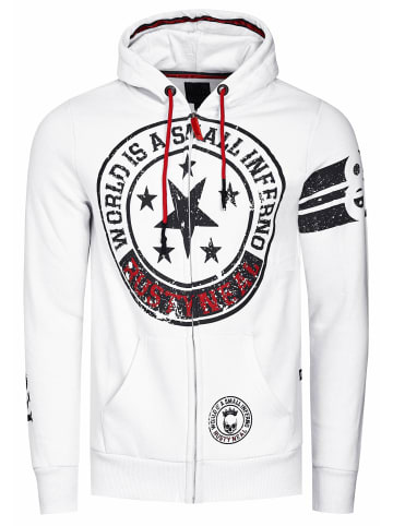 Rusty Neal Sweat Jacke mit Front-Prints in Weiß