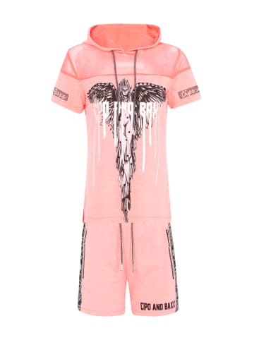 Cipo & Baxx T-Shirt & Shorts Set in PINK