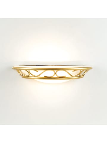 Licht-Erlebnisse Wandlampe (B)30 x (H)10 cm in Messing Weiß