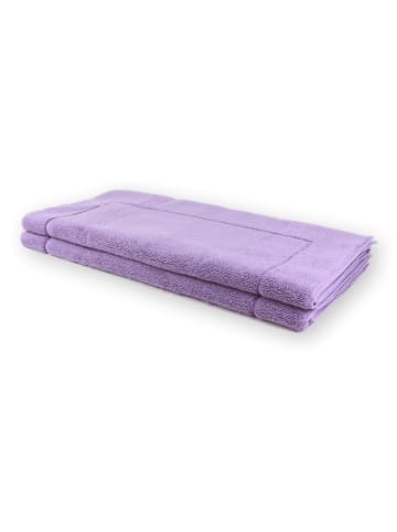 Framsohn 2er Set: Zwirnfrottier Badematte "Easy" in Lavendel (L) 120 x (B) 67 cm