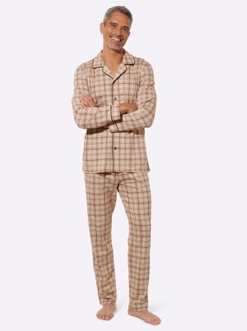 Sieh an! Pyjama in beige-kariert