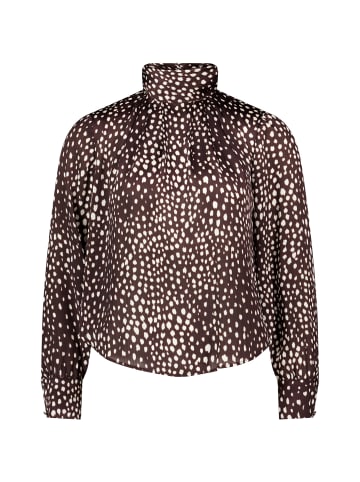 Zero Satin-Bluse mit Animalprint in Brown/Cream