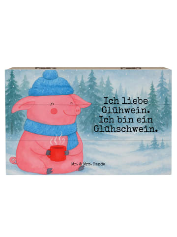 Mr. & Mrs. Panda Box Schwein Glühwein Design mit Spruch in Weiß