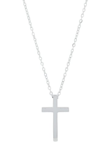 Adeliás Damen Halskette mit Anhänger – Kreuz aus Edelstahl in silber