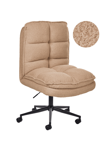 Beliani Chefsessel ADDISON in Beige/Schwarz - (W) 56 x (H) 98 x (L) 64 cm