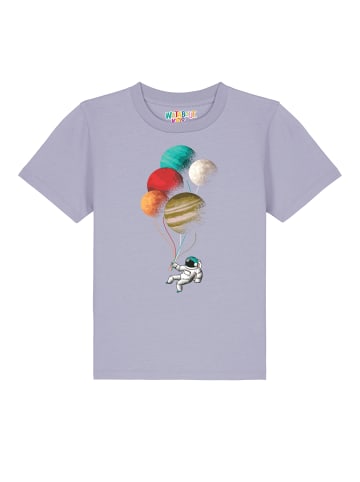 wat? Apparel T-Shirt Balloon Spaceman in Lavender
