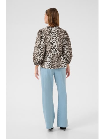 Karen By Simonsen Langarm-Bluse KBUlrike Feminine in Ulrike print - Simply taupe