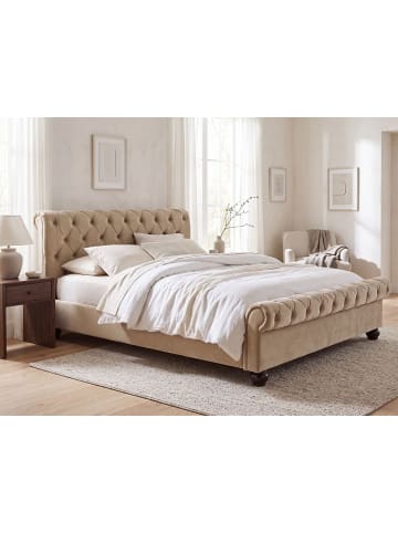 2-tlg Doppelbett AVALLON in Beige/Braun