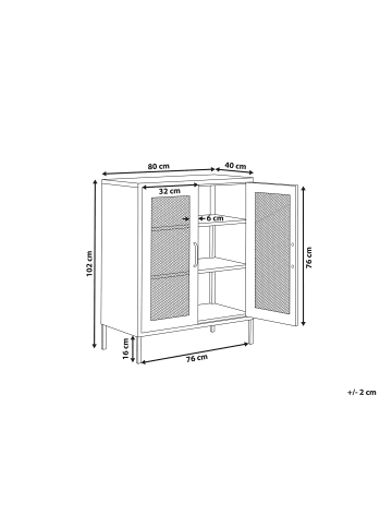 Beliani Sideboard WAKATIPU in Grün - (W) 80 x (H) 102 x (L) 40 cm