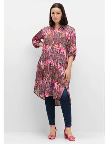 sheego Longbluse in pink gemustert