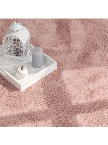 Teppich Kurzflor waschbar Einfarbig Wohnzimmer in Pink