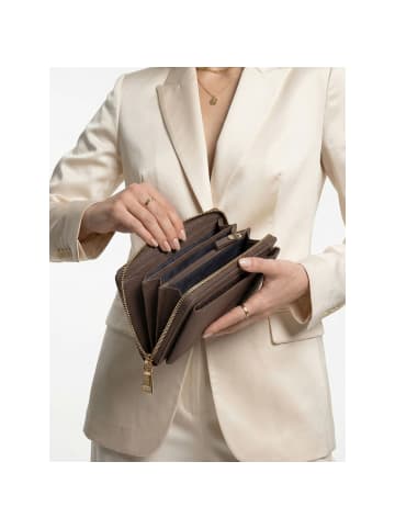 Lazarotti Bologna Leather Zip-Around Geldbörse Handytasche Leder 19 cm in taupe
