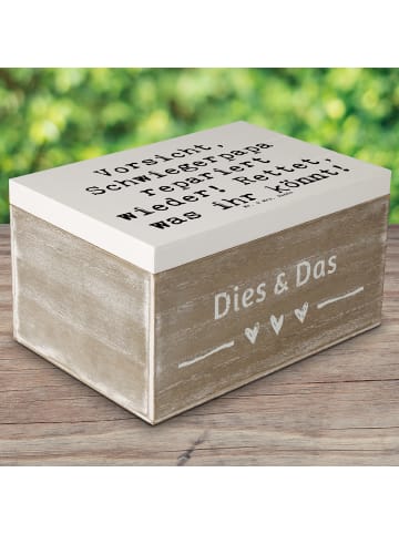 Mr. & Mrs. Panda Erinnerungsbox Spruch Schwiegerpapa Repariert m... in Weiß