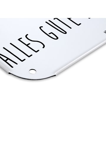 Mr. & Mrs. Panda Blechschild Bär Kommunion mit Spruch in Weiß